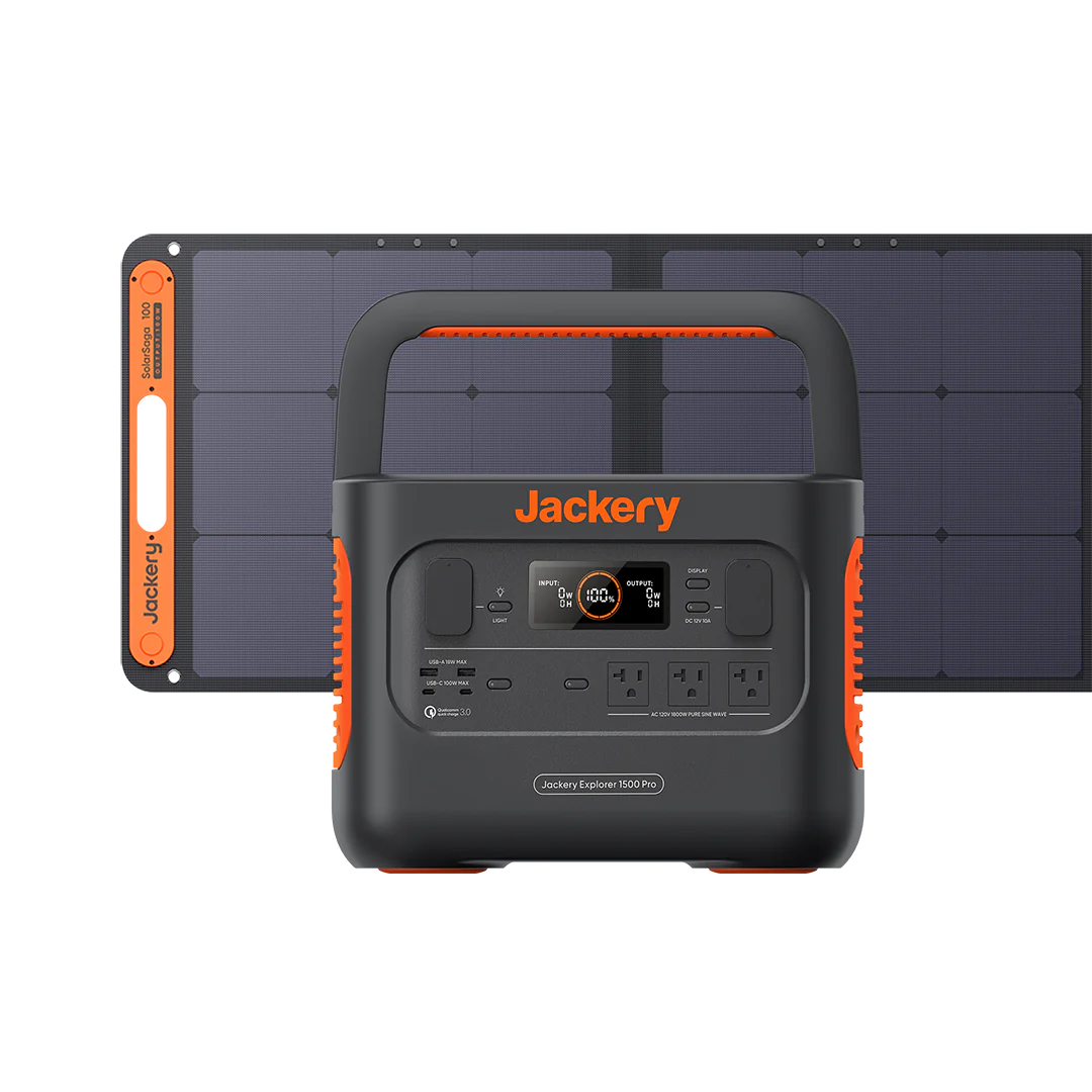 Jackery Explorer 1500 Pro with SolarSaga 100 Rental per day