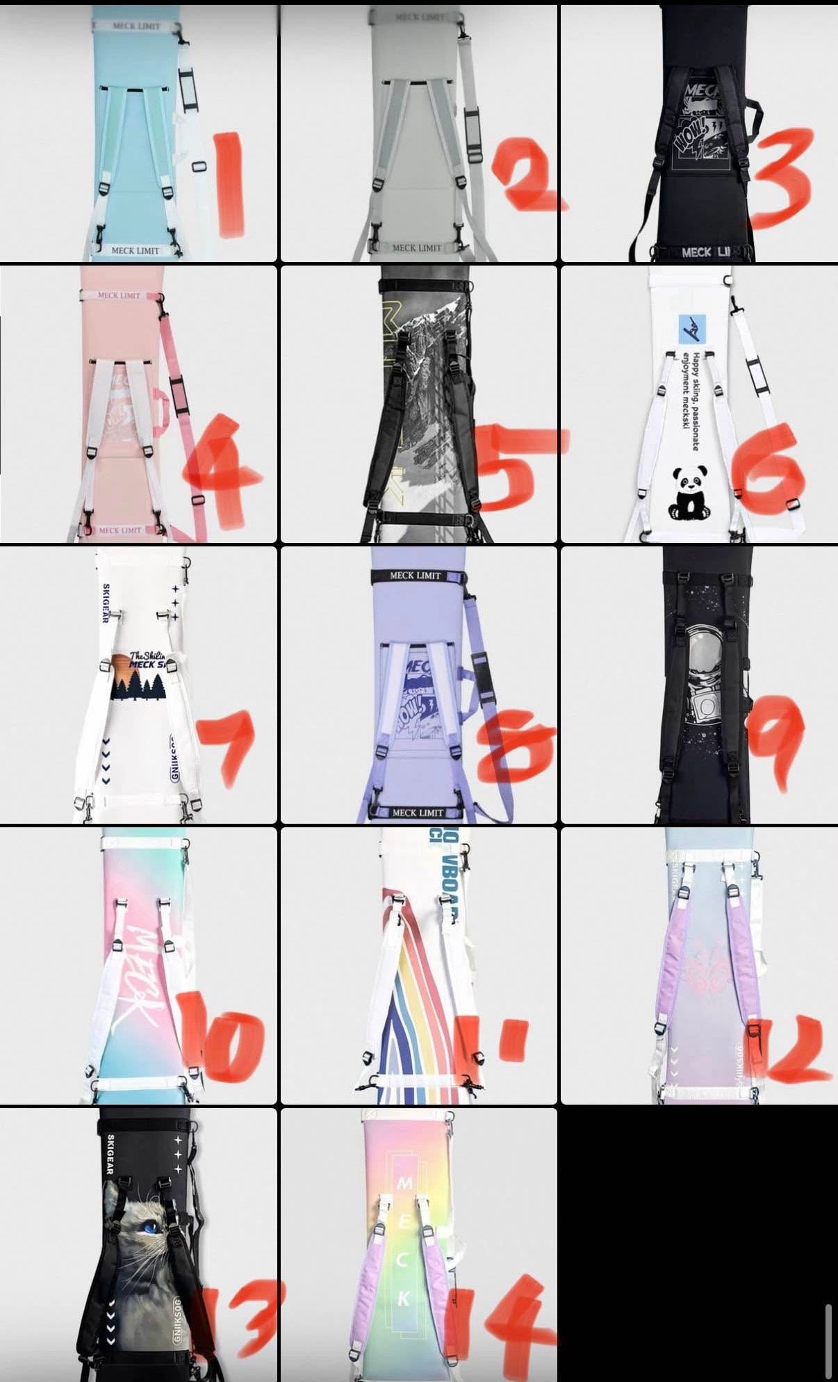 Snowboard sleeves (color)