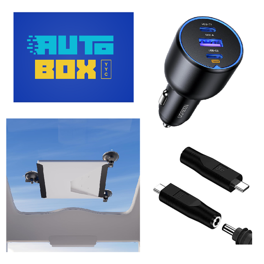Car Charger USB-C Fast Charger and Suction Mount for Starlink Mini Rental